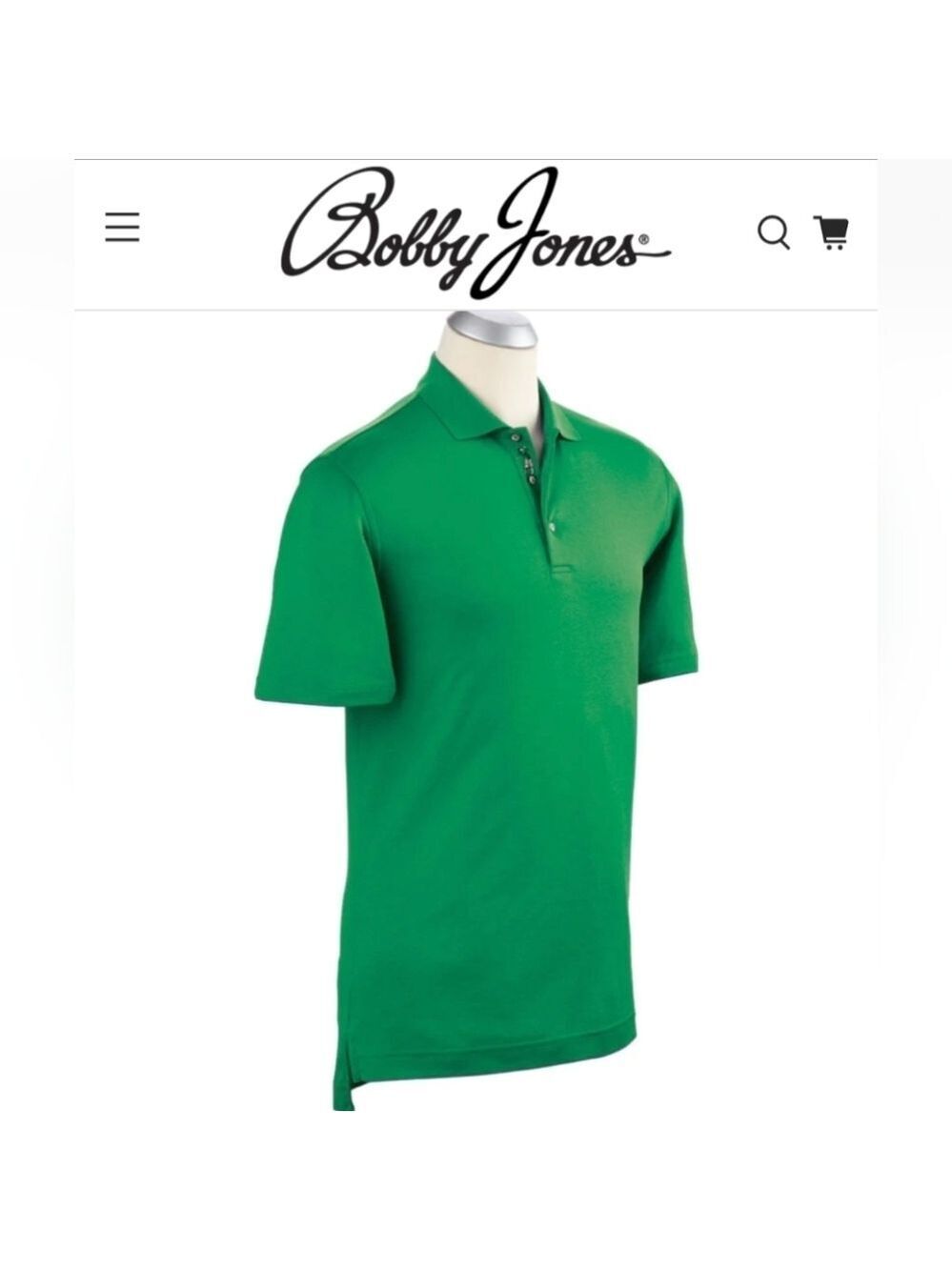 Bobby Jones Green Pima Cotton Golf Polo Size Large
